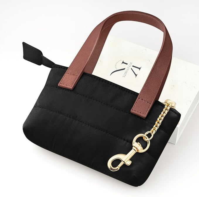 MyfavoriteK Cute Mini Tote Keychain Fancy Coin Pouch Charm Stylish Purse Key Chain for Women Novelty Puffer Handbbag Key Ring