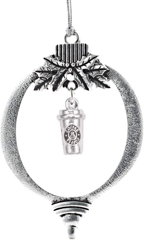 Inspired Silver - Coffee Travel Mug - Silver Christmas Ornament - Unique Charm Christmas Tree Ornament - Holiday Hanging Decoration