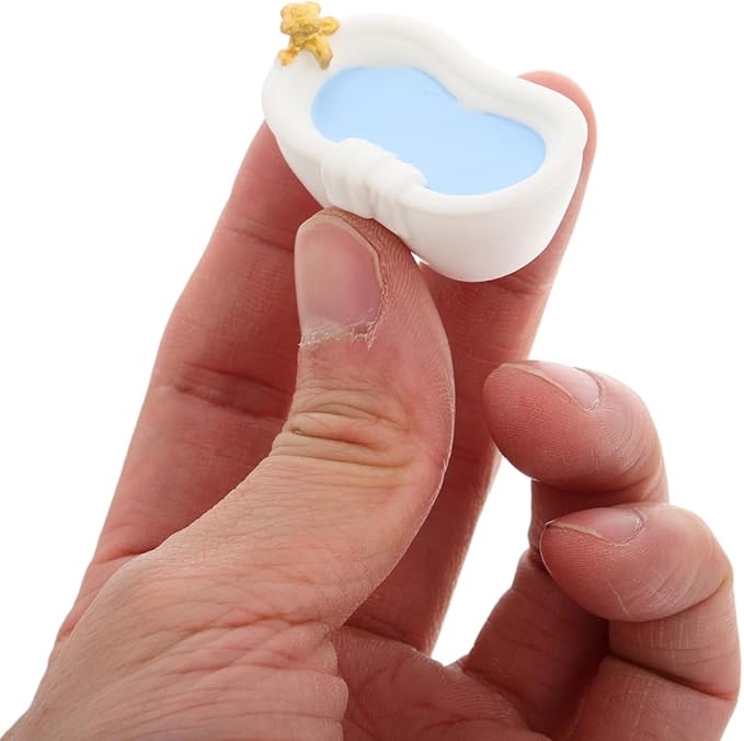 Totority Miniature Dollhouse Bathtub 10-Pack Small Plastic Bathtub Accessories for DIY Dollhouse Bathroom Furniture Decor Micro Landscape