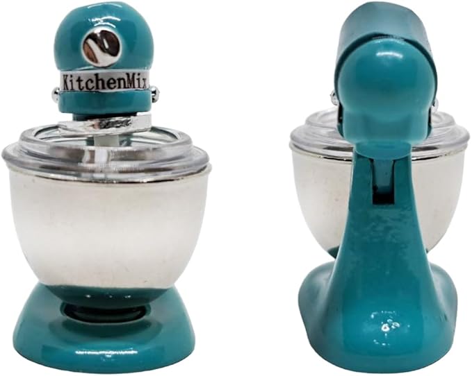 ChangThai Design Tiny 1¼" High Green Bread Dough Mixer Kneader Machine Movable Figurine Steel and Resin Miniature Decoration Accessories Replica Decorative Collectible Figurines Home Décor Gifts