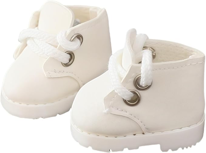 Mini Shoes for Lu bubu 17cm Accessories, Cute Martin Boots PU Leather Shoes Suitable for 17cm Lu bubu, Dress Up Shoe Replacement White