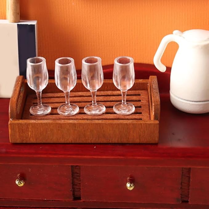 Toddmomy Set of 20 Miniature Wine Glasses: Dollhouse Miniatures for Doll House Decor, Micro Landscape, and Furniture Display