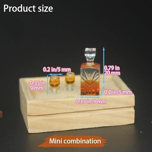 1 Set 1:12 Scale Exquisite Mini Whiskey Wine Bottle Bar Model, Mini Alcohol Bottles, Dollhouse Miniature Accessories, Verisimilitude Mini Whiskey Wine Decoration Convenient and Nice