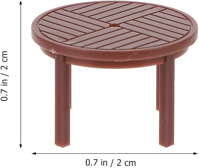 DOITOOL 4 Sets Miniature Dollhouse Furniture 1/50 Scale Mini Table and Chairs Playhouse Accessory Durable Plastic Mini Desk Chair Set for Creative Kids