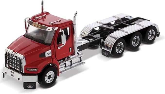 Diecast Masters Western Star 49X SB Tridem Tractor - Viper Red | Opening Hood, Doors with Cab Interior 1:50 Scale Model Semi Trucks 71085