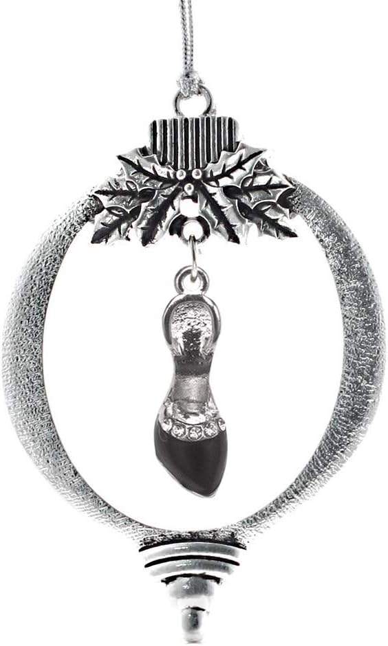 Inspired Silver - Black Heel Shoe - Silver Christmas Ornament - Unique Charm Christmas Tree Ornament - Holiday Hanging Decoration