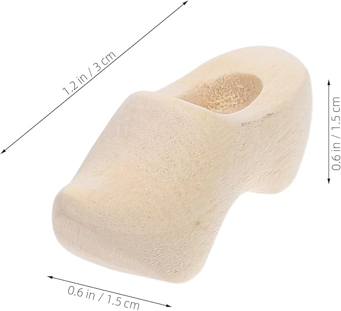 Abaodam Miniature Wooden Shoes 2 Pairs Unfinished Dollhouse Decor DIY Craft Supplies for Home and Party Decoration