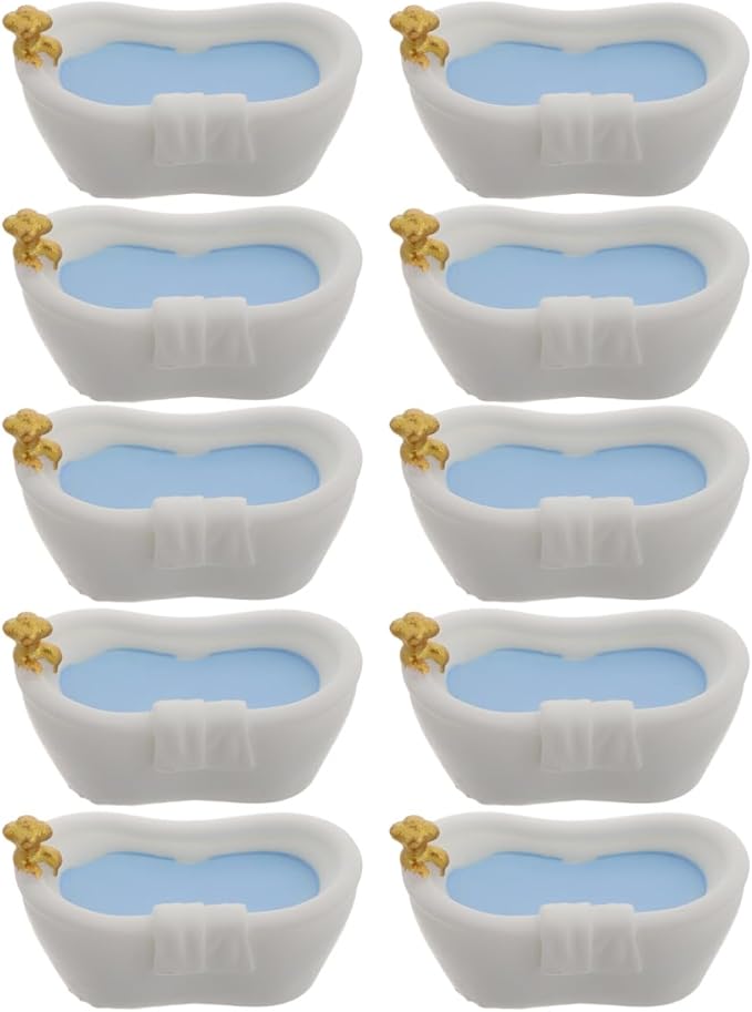 Totority Miniature Dollhouse Bathtub 10-Pack Small Plastic Bathtub Accessories for DIY Dollhouse Bathroom Furniture Decor Micro Landscape