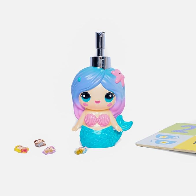 Mondeluna Mermaid Soap Dispenser, Cute Soap Dispenser, Mermaid Bathroom Decor, Hand Soap, Shampoo, Shower Gel Dispenser, Suitable for Bathrooms, Kitchen Countertops, Bathroom Accessories (Mermaid)