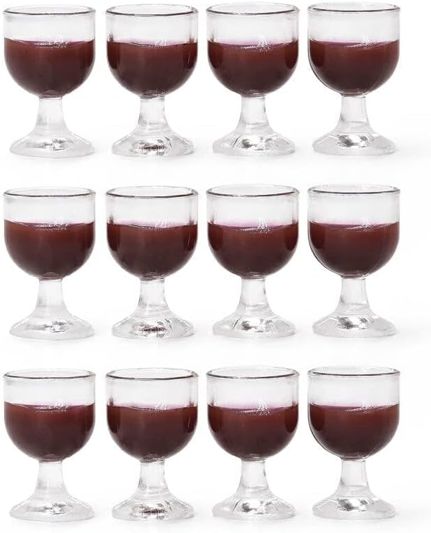 4Pcs Mini 1/12 ScaleBar Set with Red Wine Glasses and Bottles, Realistic Dollhouse Miniatures for Architectural Models, Photography Props and Display Collections