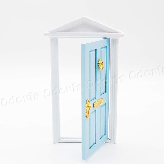 Odoria 1/12 Miniature Door Dollhouse Furniture Accessories, Blue