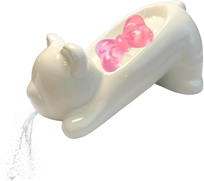 Ceramic Bear Soap Tray with Drain, Soap Dish Container, Dish Soap Tray, Multipurpose Holder for Shower, Bathroom, Kitchen & Counter jabonera para baño (Beige)