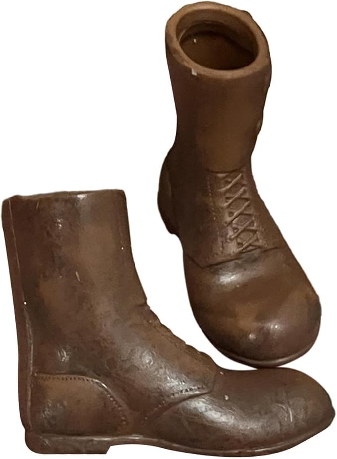 1:6 Scale Doll Accessories - Round Toe Work Boot for 12inch Figures, Brown