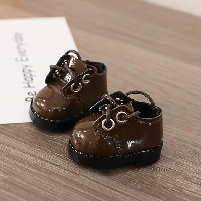 Compatible with Labubu Doll Shoes for 17cm Doll,Shoes Used for Labubu Accessories(P-Brown)