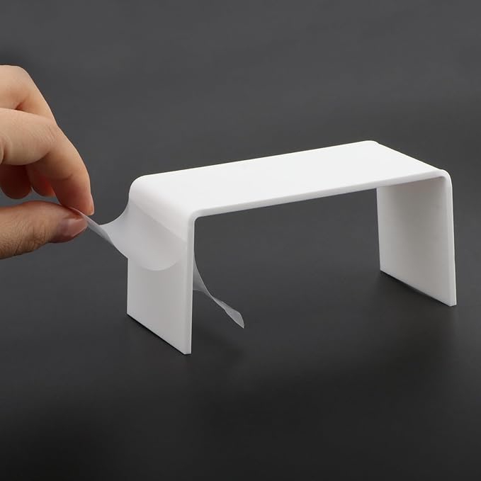 Dollhouse Furniture End Table 1:12 Scale Miniature Acrylic Tea Coffee Table Modern Waterfall Minimalist Style Accessories Mini Rectangle Ornament Decor Life Scene (White)