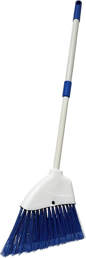 Xifando Kids Broom-Housekeeping Cleaning Tool for Kids Pretend Playing,Retractable Small Broom for Littler Helper(White+Blue)