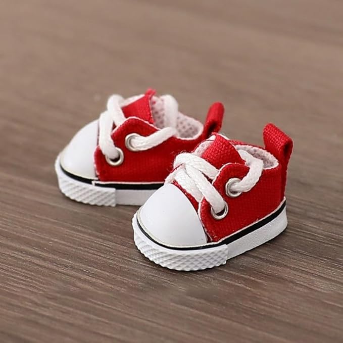 Compatible with Labubu Doll Shoes for 17cm Doll,Shoes Used for Labubu Accessories (F-Red)