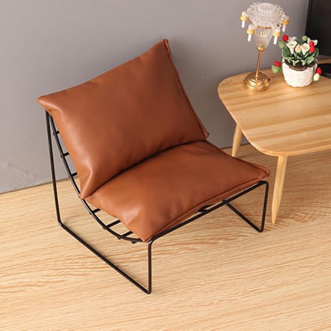 Kisangel Miniature Dollhouse Sofa Model Mini Furniture Single Couch 1: 12 Dolls House Living Room Accessories for Pretend Playset B