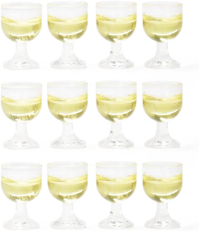 Odoria 1/12 Miniature Wine Glasses 12Pcs Dollhouse Decoration Accessories, White Wine