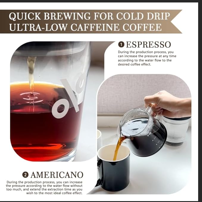 lavarado Air Pressure Coffee Maker, Manual Espresso Brewer No Electricity, Portable Handheld Coffee Maker for Home, Office & Travel, 0.3L Glass Pot