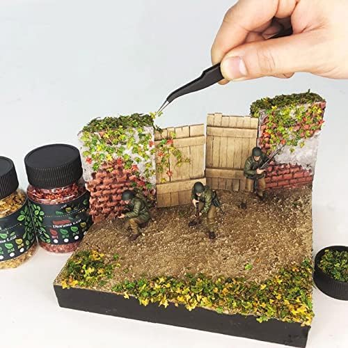 Warmtree Realistic Miniature Leaves Simulation Leaves for DIY Mini Model Railway Fairy Garden Architecture Diorama Scenery Landscape Layout Diorama Village Accessories, Pack of 4