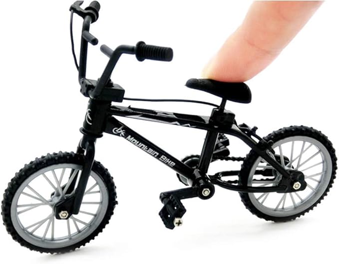 Mini Diecast Mountain Bike, Black, 1/18 Scale, Finger Bicycle Model, Desktop Decor Art Craft