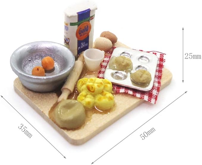 Dollhouse Decoration Accessories, Miniature 1:12 Dollhouse Cute Mini Bread Dish