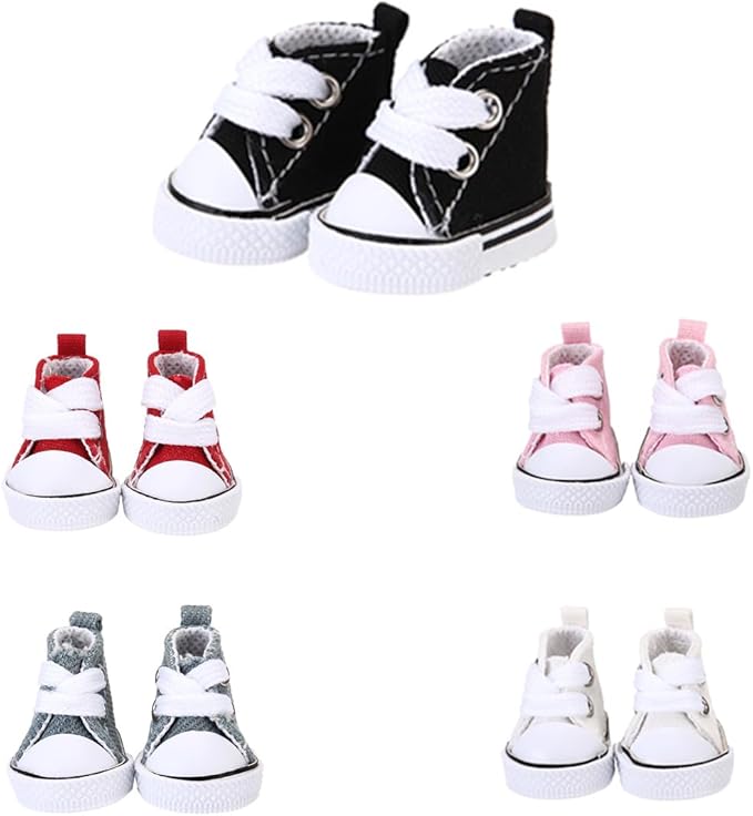 5 Pairs of Doll Shoes Suitable for 17cm Dolls, 5 Colors Suitable for Different Clothing Styles, 17cm Doll Accessories