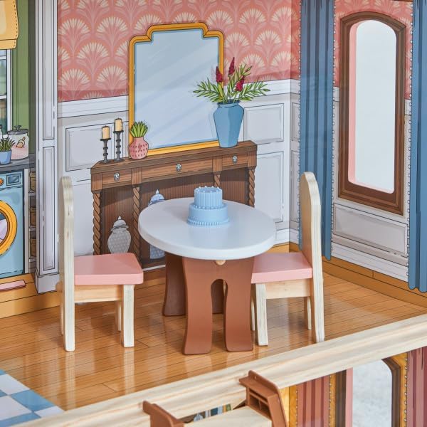 KidKraft Charlotte Classic Wooden Dollhouse with 15 Accessories, for 12" Dolls