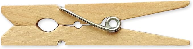 LWR CRAFTS Wooden Small Clothespins 1-7/8" 4.8cm 50 Pieces Per Pack (Natural)