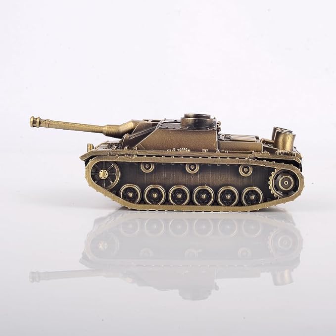 1:72 German Stug III Ausf.G Assault Gun Tank All-Metal die-Casting Model Military Model Furniture for Display (Bronze)