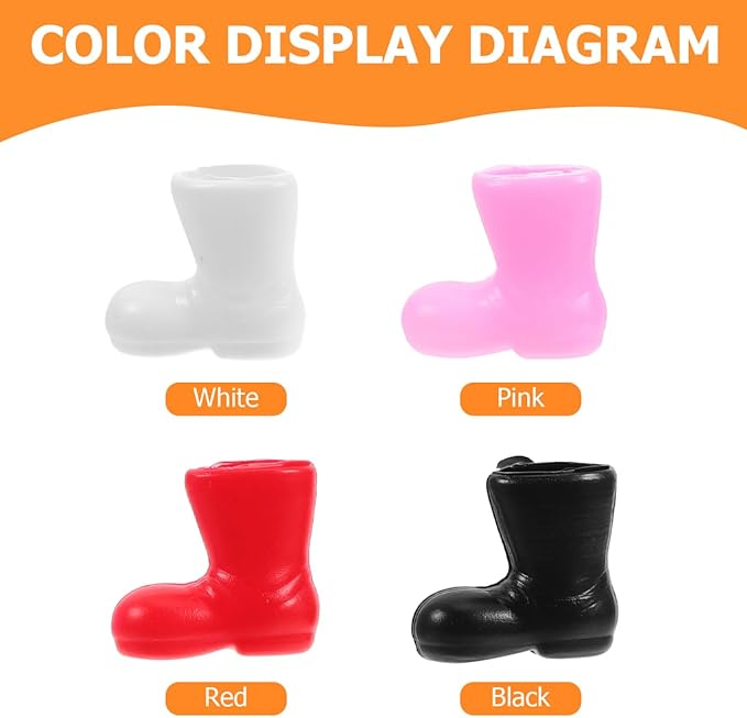 OKUMEYR 50Pcs Mini Santa Boots Decor Doll Decorative Shoes for Crafts Mini House Accessories for Holiday Decor and Doll