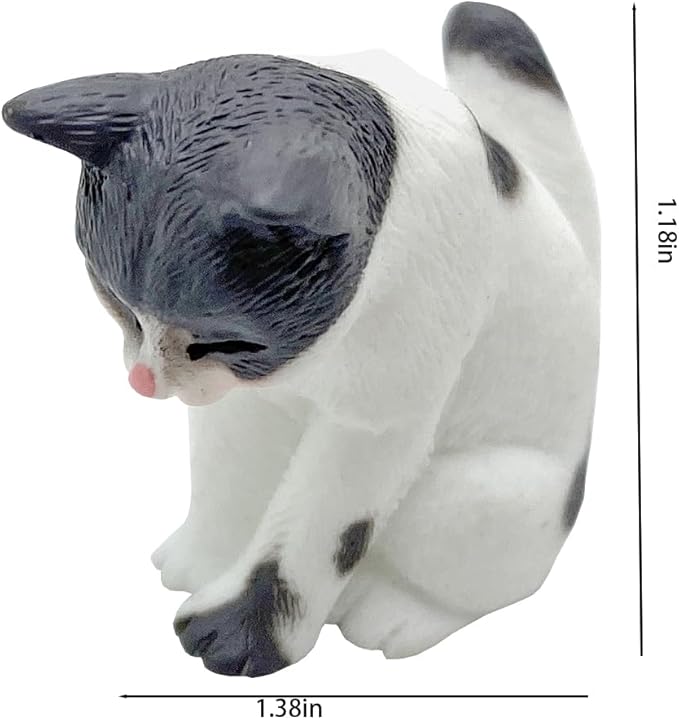 josaner-zz Dollhouse Cats w/ 1/12 Scale Accessories Mini Furniture Model Wooden Miniature