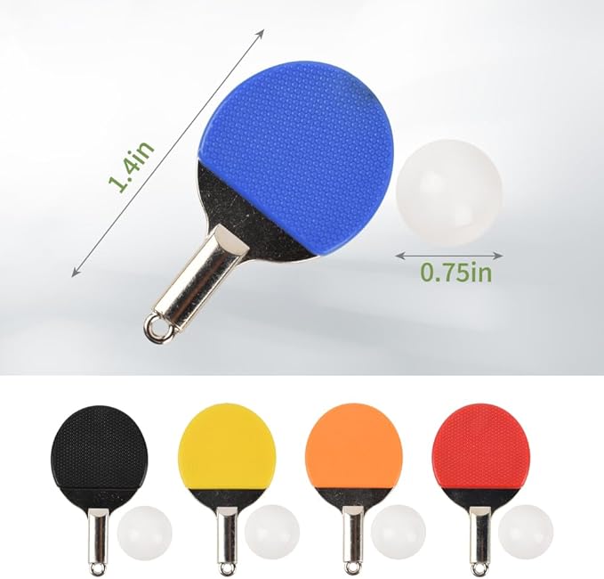 HUIANER Miniatures Table Tennis Racket 10pcs Mini Ping Pong Racket Keychain Dollhouse Accessories Sports Mini Tennis Set Mini Dollhouse Kitchen Fairy Garden Cake Topper Decoration
