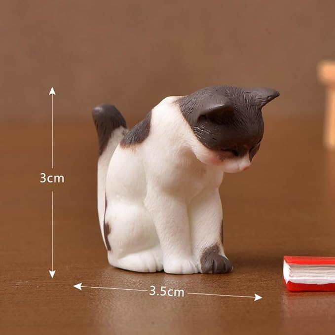 josaner-zz Dollhouse Cats w/ 1/12 Scale Accessories Mini Furniture Model Wooden Miniature (Multicolor-Simple)