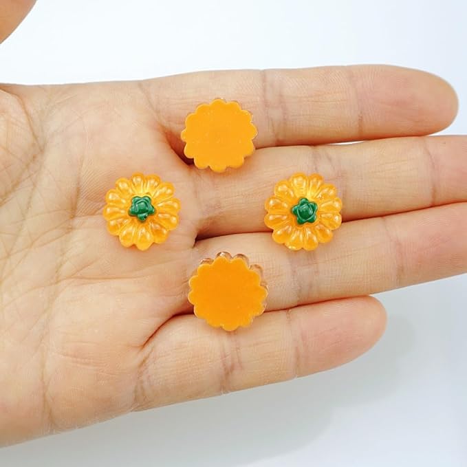 90 PCS Resin Pumpkin Fall Miniature Pumpkin Figurine Bulk Resin Embellishments for Halloween Crafts Accessories