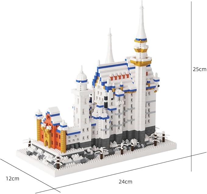 Kadablk Famous Architecture Model,Micro Blocks Building Sets,Germany Swan Stone Castle, 2800+ PCS Mini Bricks Building Blocks, Gift for Adults and Teens