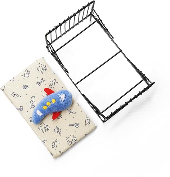 Odoria 1/12 Miniature Iron Bed Dollhouse Furniture Accessories, Black