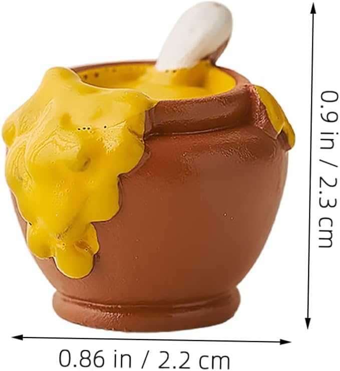 6pcs Miniature Resin Honey Pot Set Adorable Dollhouse Decor for Landscape Decorations Realistic Mini Jars for Creative Scenes and Charming Displays
