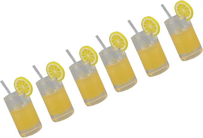 LBEC Miniature Lemonade Glasses, Resin Pack of 20 Dollhouse Lemonade Glasses for Decoration