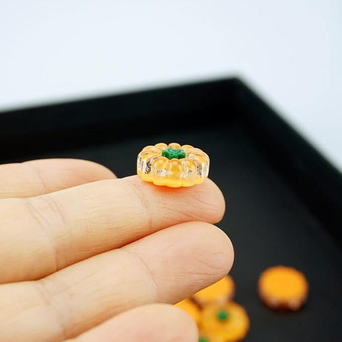 90 PCS Resin Pumpkin Fall Miniature Pumpkin Figurine Bulk Resin Embellishments for Halloween Crafts Accessories