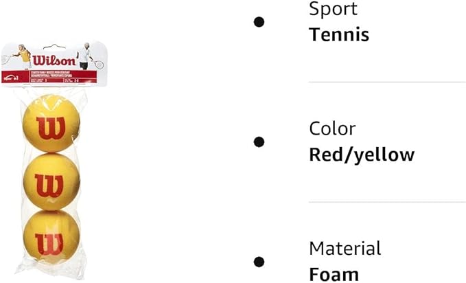Wilson Starter Foam Tennis Balls, Yellow/Red