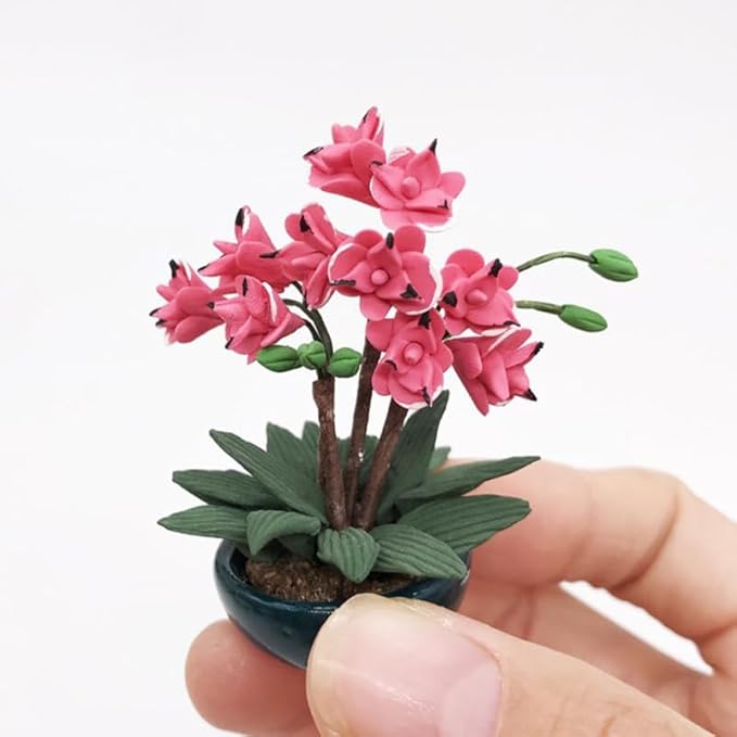 Toyvian Miniature Dollhouse Furniture Simulation Pot Plant Decoration 2.75 Inch Tiny Potted Plant for Dollhouse Accessories and Mini Scene Layout