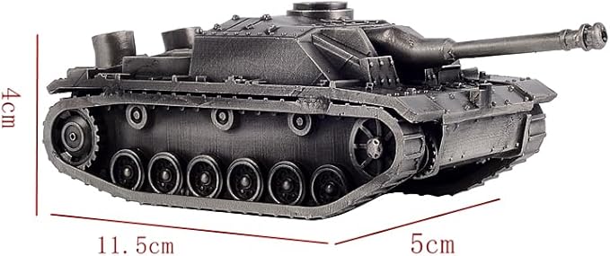 1:72 German Stug III Ausf.G Assault Gun Tank All-Metal die-Casting Model Military Model Furniture for Display (Silver)