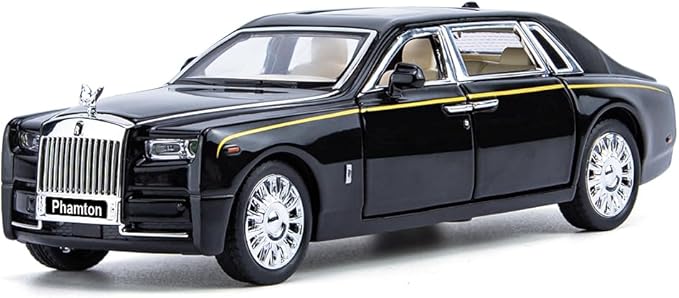 Toy Cars Phantom Model Black Alloy Collectibles Diecast Vehicles with Sound and Light