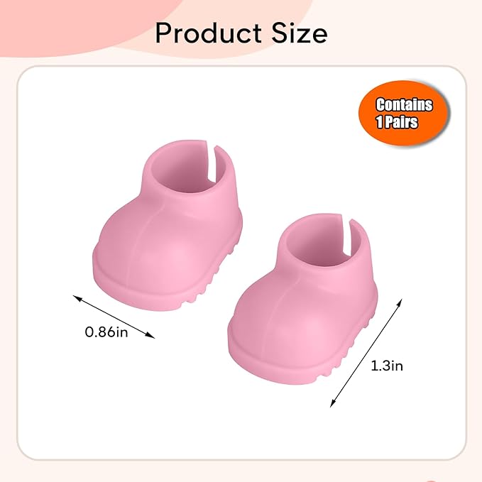 sunla Doll Shoes for 17cm Doll, Cute Mini Shoes Accessories for 17cm Dolls Sitting Standing Series, Silicone Doll Rain Shoes Boots(1 Pair Pink)