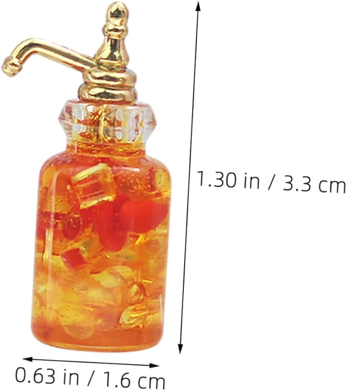 Generic Miniature Fruit Wine Drink Realistic Mini Glass Jar Beverage Bottles for Dollhouse Play Kitchen Accessories Reborn Doll Bottles Photography Props Micro Scene Decor