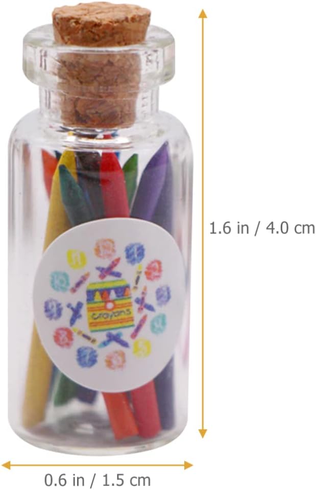 ARTIBETTER 3 Set Dollhouse Crayons Mini Brands Foodie Miniature Bottled Crayons Mini Verse Make It Food Miniatures House Bottled Plastic Cosplay School Supplies Ob11