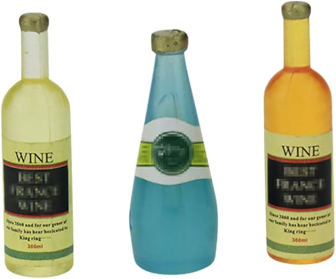 Hohopeti 6pcs Miniature Wine Bottle Decor Realistic Models for Dollhouse and Landscaping Adorable Mini Ornaments for Home and Bar Decoration for Mini House Accessories