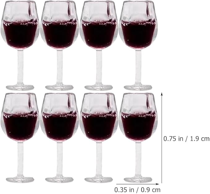 LUOZZY 48 PCS Miniature Wine Glasses Dollhouse 1:12 Miniature Wine Goblet Cups Model Tiny Wine Champagne Drink Cups Dollhouse Accessories